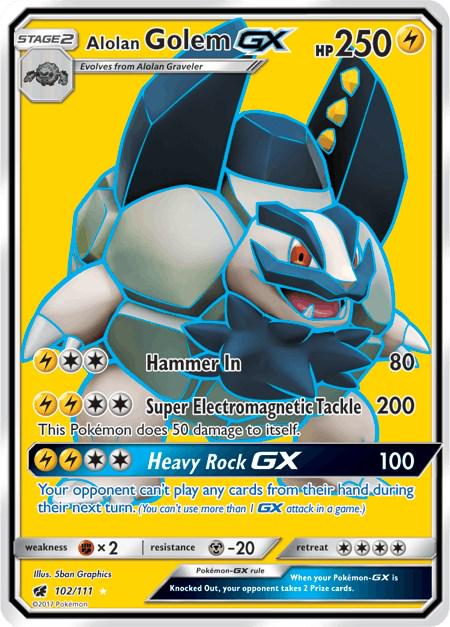 Alolan Golem GX (Full Art) - 102/111 - Crimson Invasion