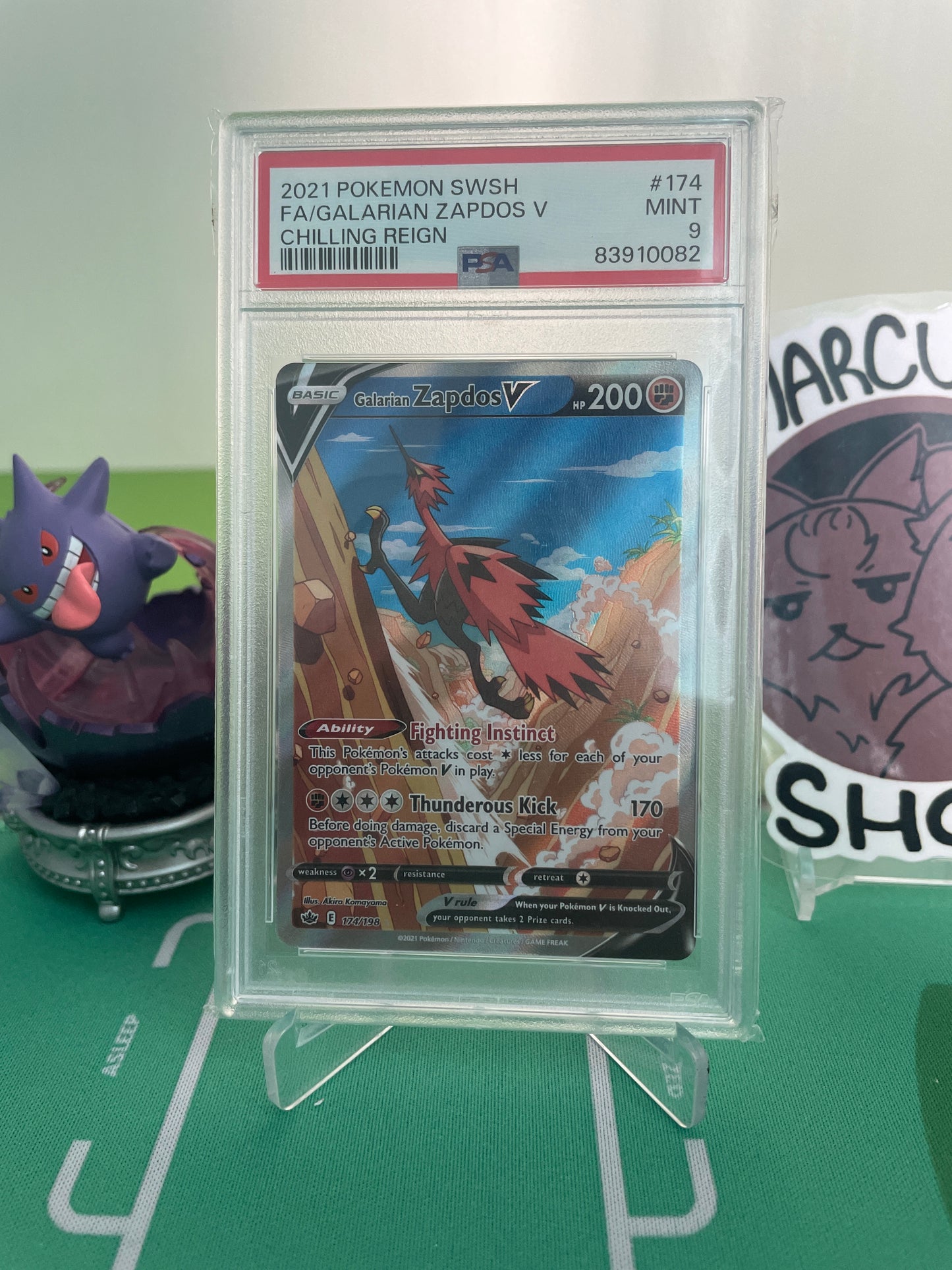PSA 9.0 MINT - Galarian Zapdos V (Alternate Full Art) - 174/198 - Chilling Reign