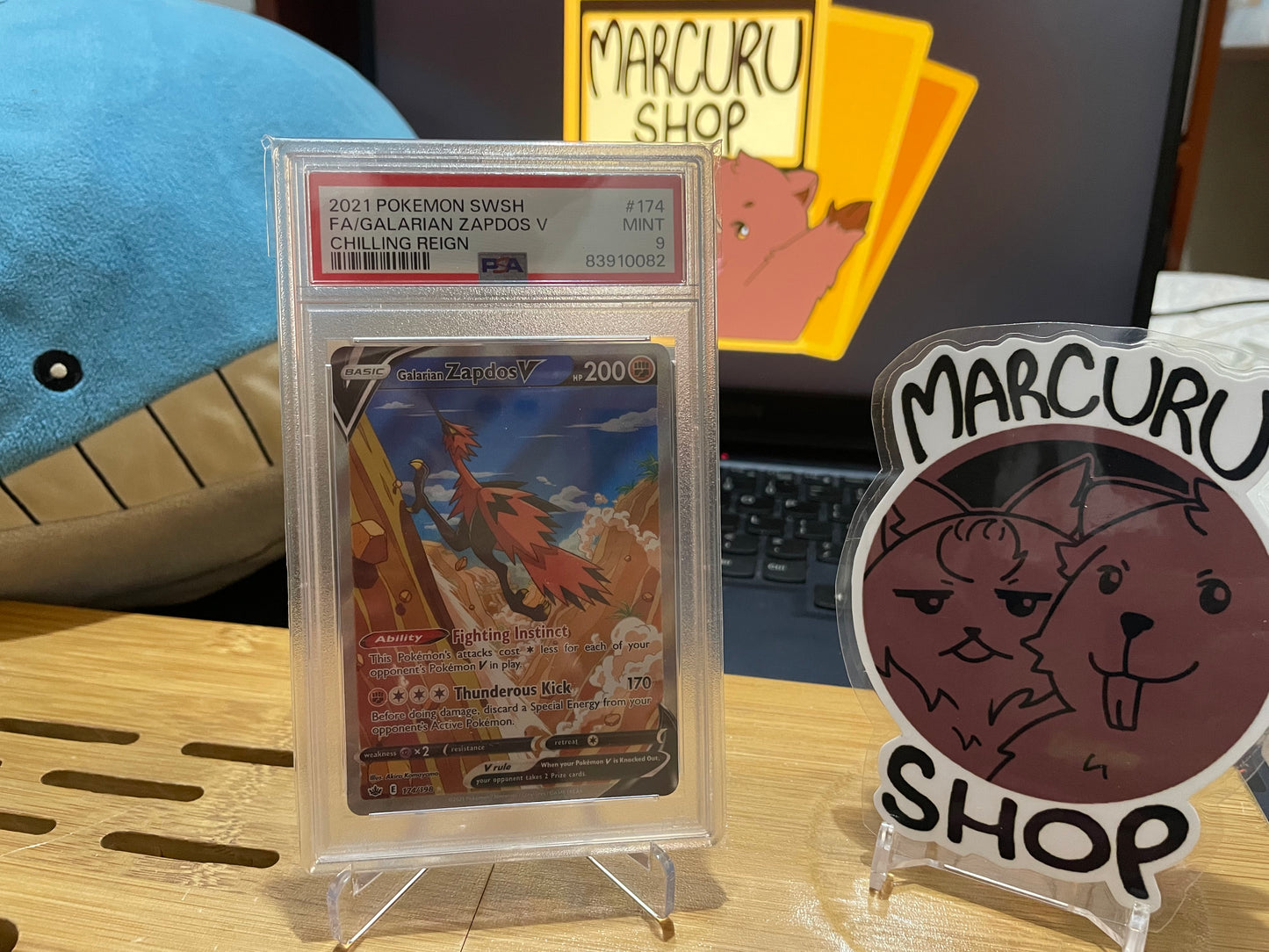 PSA 9 Galarian Zapdos V (Alternate Full Art) - SWSH06: Chilling Reign (SWSH06)