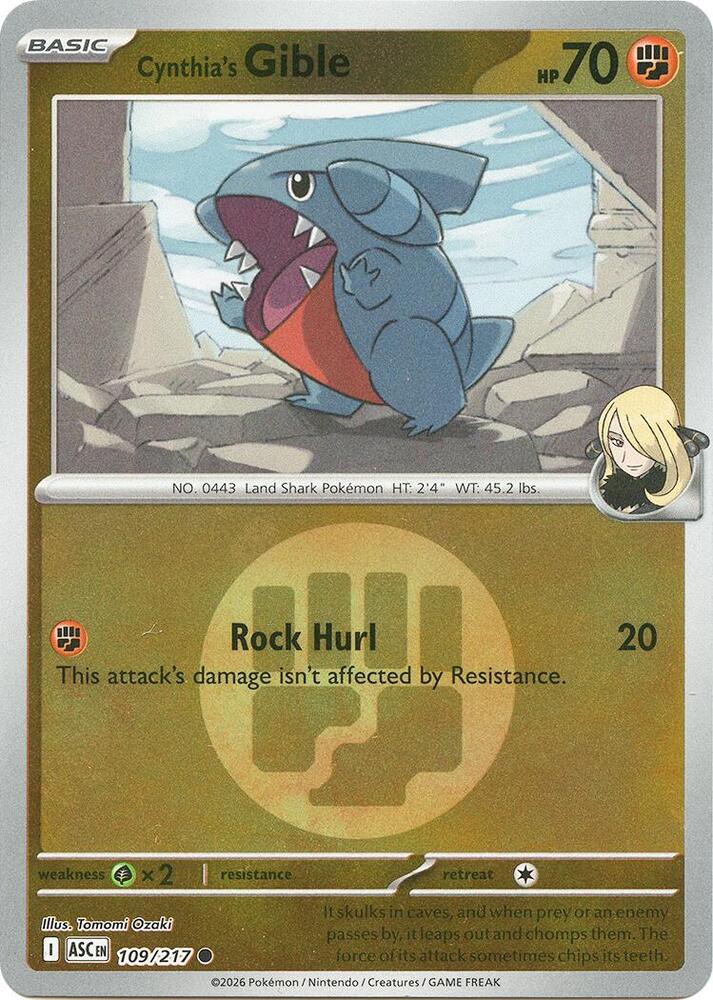 Cynthia's Gible (Energy Symbol Pattern) - 109/217 - Ascended Heroes