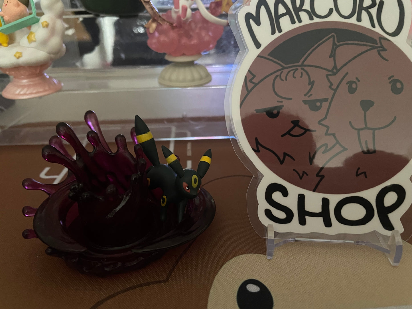 Pokemon 2021 Umbreon Re-Ment Battle On Desk Series Figure (Inkan Stamp Stand)