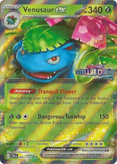 Venusaur ex (Stellar Crown Stamp) - 001/142 - Miscellaneous Cards & Products