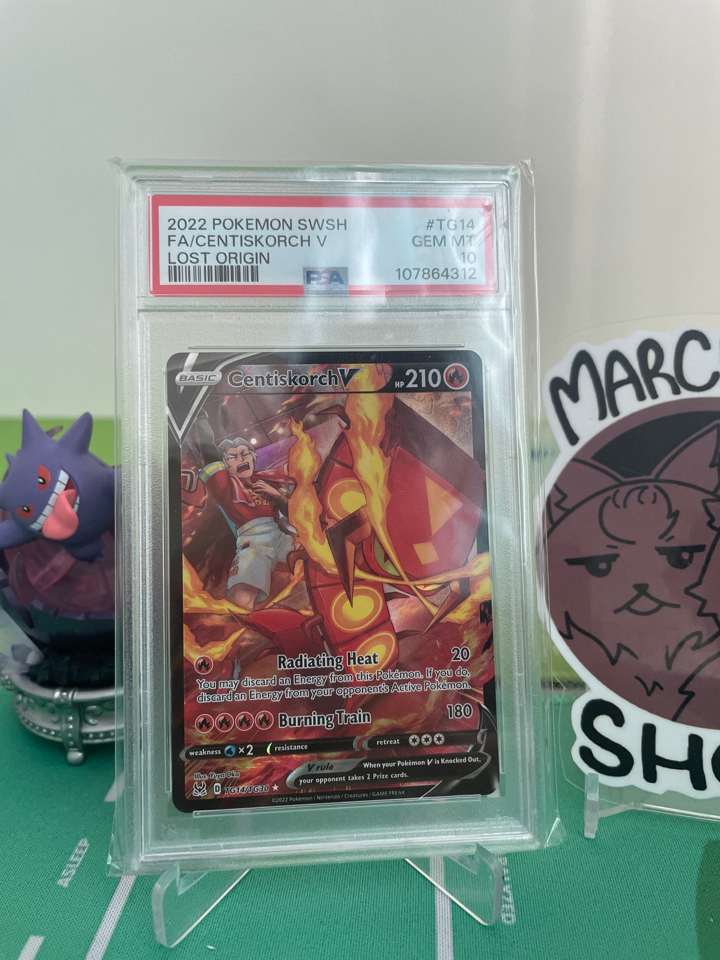 PSA 10.0 GEM - MT - Centiskorch V - TG14/TG30 - Lost Origin Trainer Gallery