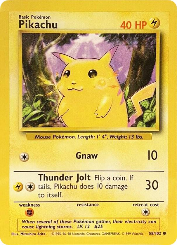Pikachu  - 58 - Base Set (Unlimited)