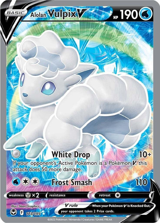 Alolan Vulpix V (Full Art)  - 173/195 - Silver Tempest
