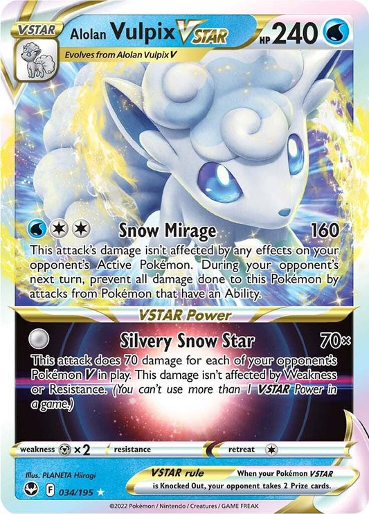 Alolan Vulpix VSTAR  - 034/195 - Silver Tempest