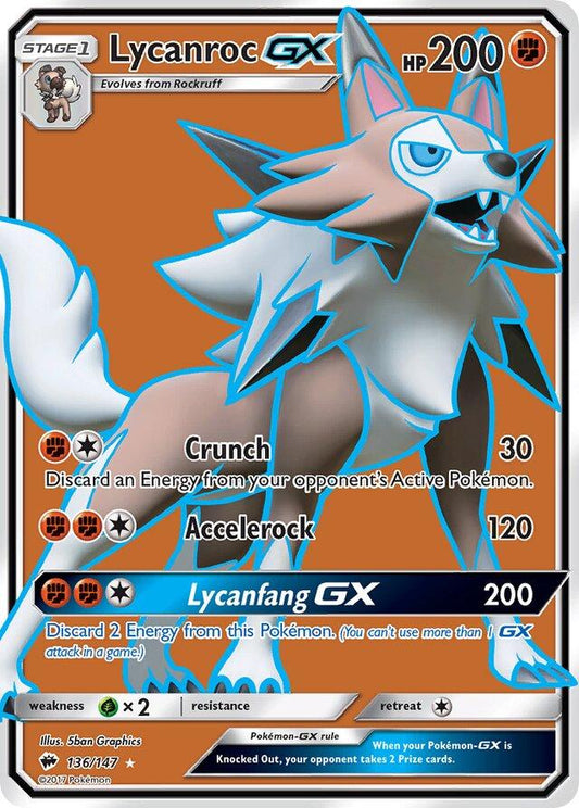 Lycanroc GX (Full Art)  - 136/147 - Burning Shadows