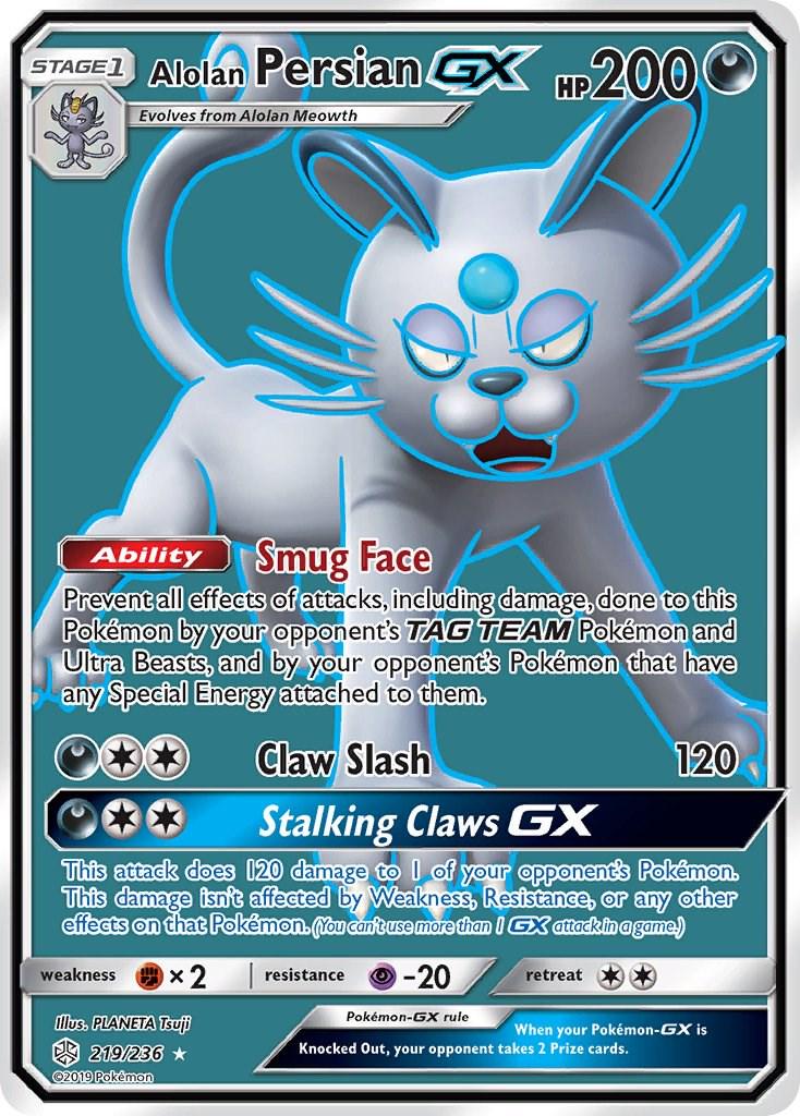 Alolan Persian GX (Full Art)  - 219/236 - Cosmic Eclipse