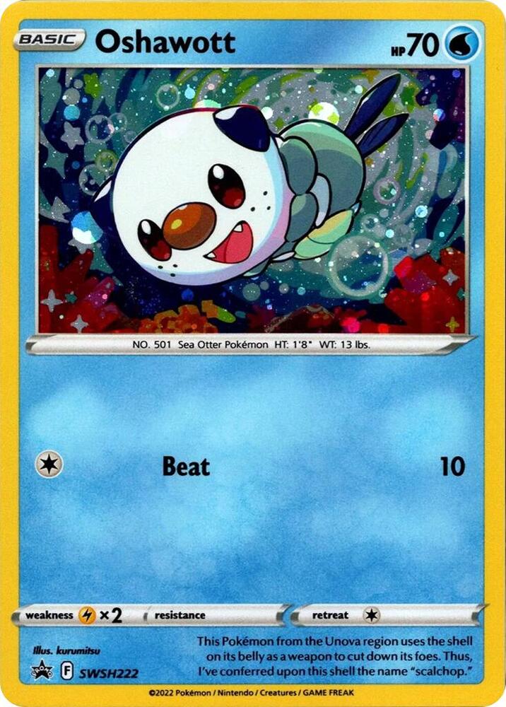 Oshawott (Cosmo Holo)  - SWSH222 - Sword & Shield Promo