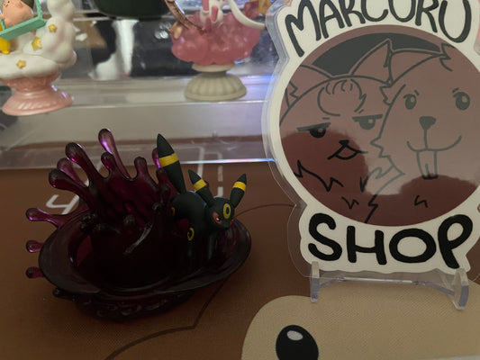 Pokemon 2021 Umbreon Re-Ment Battle On Desk Series Figure (Inkan Stamp Stand)