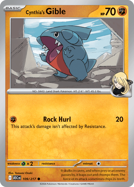 Cynthia's Gible - 109/217 - Ascended Heroes