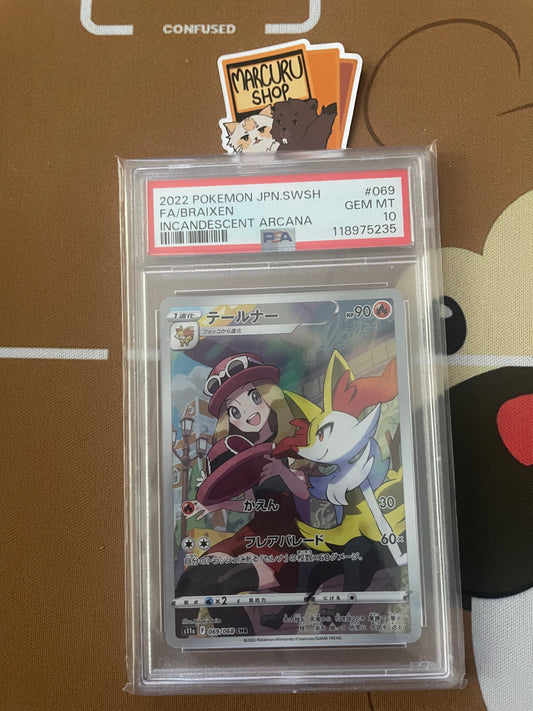 PSA 10 Braixen - 069/068 - S11a: Incandescent Arcana (S11a)