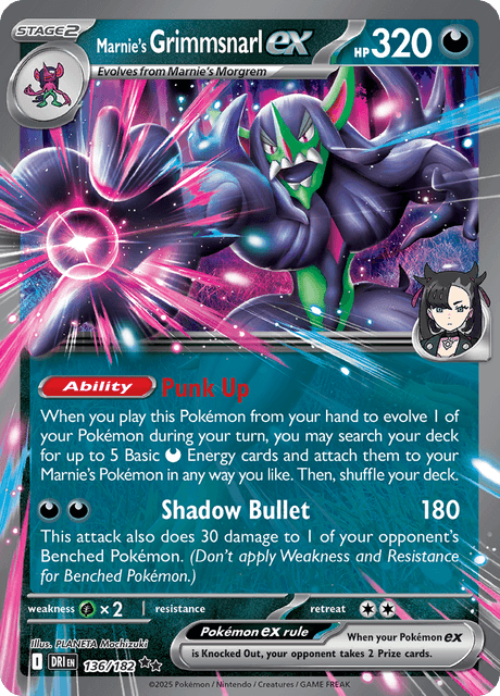 Marnie's Grimmsnarl ex  - 136/182 - Destined Rivals