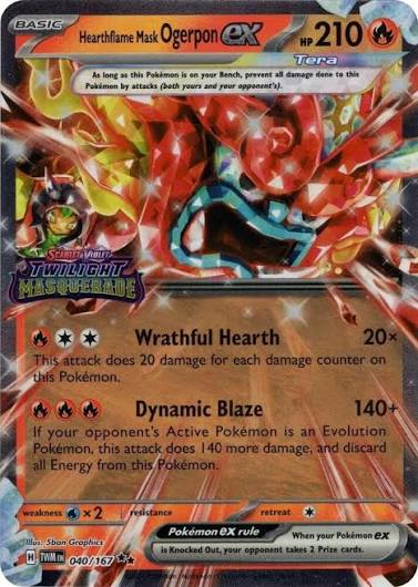Hearthflame Mask Ogerpon ex (Twilight Masquerade Stamp) - 040/167 - Miscellaneous Cards & Products