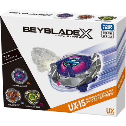 TAKARA TOMY Beyblade X UX-15 Shark Scale Deck Set